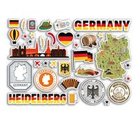 A5 Sticker Sheet Heidelberg Landmarks Vinyl Stickers - Germany German Stamps Skyline Flag Map Travel Holiday City Scrapbook Aesthetic #80466