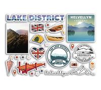 A5 Sticker Sheet Helvellyn Vinyl Stickers - Lake District Cumbria Stamp Mountains Skyline Flag Travel Holiday UK GB England Scrapbook #81070
