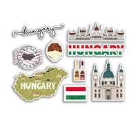 A5 Sticker Sheet - Hungary Vinyl Stickers - Hungarian Landmark Holiday City Country Airport Map Flag Food Sticker #77535