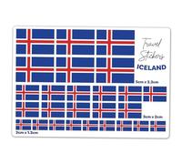 A5 Sticker Sheet Iceland Flag Vinyl Stickers - Icelandic Travel Holiday World Geography School Labels Scrapbooking 5cm | 3cm | 2cm #81442