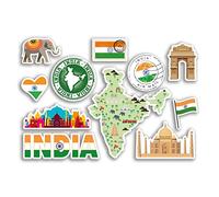 A5 Sticker Sheet India Vinyl Stickers - Landmarks Indian Culture Map Country Holiday Flag Travel #78482