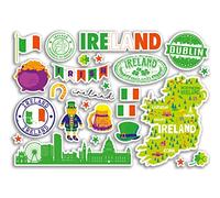 A5 Sticker Sheet Ireland Landmarks Vinyl Stickers - Bright Irish Map Airport Skyline Stamp Flag Travel Holiday Country City Aesthetic #80416