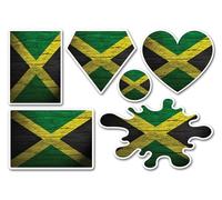 A5 Sticker Sheet Jamaica Flags Vinyl Stickers - Rustic Jamaican Travel Holiday Heart Flag Scrapbook Decoration Label Girls Boys #82241