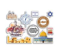A5 Sticker Sheet Jerusalem Vinyl Stickers - City Israel Landmarks Culture Stamp Holiday Travel #78506