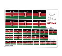 A5 Sticker Sheet Kenya Flag Vinyl Stickers - Kenyan Travel Holiday World Geography School Labels Scrapbooking 5cm | 3cm | 2cm #81485