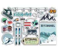 A5 Sticker Sheet Kitzbuhel Vinyl Stickers - Austria Austrian Ski Resort Mountains Snowboard Holiday Flag Travel Snow Sports Luggage Scrapbooking #79060