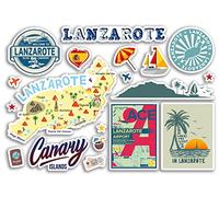A5 Sticker Sheet Lanzarote Landmarks Vinyl Stickers - Spain Spanish Summer Art Island Map Stamp City Travel Holiday Culture Aesthetic #79584
