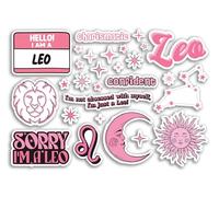 A5 Sticker Sheet Leo Vinyl Stickers - Pink Zodiac Star Sign Horoscope Traits Stars Groovy Astrology Girls Women Aesthetic #81856