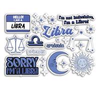A5 Sticker Sheet Libra Vinyl Stickers - Blue Zodiac Star Sign Horoscope Traits Stars Groovy Astrology Girls Women Aesthetic #81861
