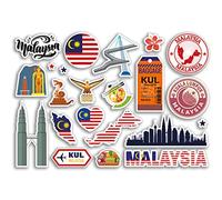 A5 Sticker Sheet Malaysia Vinyl Stickers - Country Landmarks Holiday Stamp Summer Map Flag Travel City Luggage Scrapbooking #79021