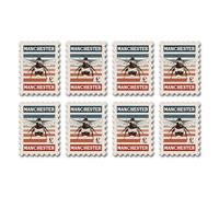 A5 Sticker Sheet Manchester Vinyl Stickers - Bee England Union Jack Landmarks UK GB Stamps Skyline Travel Holiday City Flag Scrapbook #83547