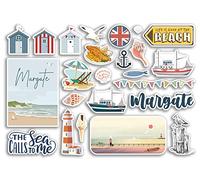 A5 Sticker Sheet Margate Vinyl Stickers - Beach Seaside British England Coast Sea Ocean Boat Flag Travel Holiday Scrapbook Gift Aesthetic #79085