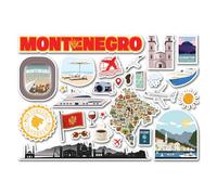 A5 Sticker Sheet Montenegro Vinyl Stickers - City Flag Map Landmarks Travel Holiday Journal Memory Book Scrapbook #83904
