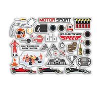 A5 Sticker Sheet Motorsport Vinyl Stickers - Racing Cars Sport Boys Mancave Dad Brother Father's Day Hobbies Hobby Fan Love Aesthetic #80141