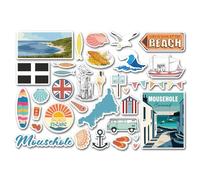 A5 Sticker Sheet Mousehole Vinyl Stickers - Cornwall Surf Beach Seaside Wave British England Ocean Sea Flag Travel Holiday Scrapbook #83258