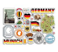 A5 Sticker Sheet Munich Landmarks Vinyl Stickers - München Germany German Stamps Skyline Flag Map Travel Holiday City Scrapbook #80461