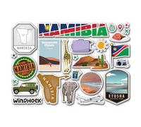 A5 Sticker Sheet Namibia Vinyl Stickers - Africa Flag Map City Landmarks Travel Holiday Journal Memory Book Scrapbook #84413