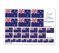 A5 Sticker Sheet New Zealand Flag Vinyl Stickers - Flags Travel Holiday World Geography School Labels Scrapbooking 5cm | 3cm | 2cm #81451