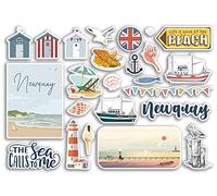 A5 Sticker Sheet Newquay Vinyl Stickers - Beach Seaside British England Coast Sea Ocean Boat Flag Travel Holiday Scrapbook Gift Aesthetic #79074