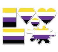 A5 Sticker Sheet Non Binary Flag Vinyl Stickers - Non-Binary Pride LGBTQ Love Scrapbook Decoration Label Friend Girls Boys Aesthetic #82265