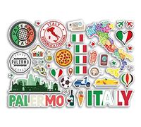 A5 Sticker Sheet Palermo Landmarks Vinyl Stickers - Italy Italian Stamps Skyline Flag Map Travel Holiday City Scrapbook Aesthetic #80489