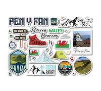 A5 Sticker Sheet Pen Y Fan Vinyl Stickers - Wales Welsh Mountains Hiking Hike Adventure Walks Trails Travel Country Scrapbook #83381