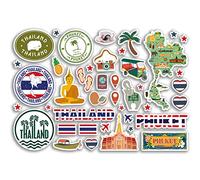 A5 Sticker Sheet Phuket Landmarks Vinyl Stickers - Thailand Asia Sea Stamps Skyline Flag Travel Holiday Map City Scrapbook Aesthetic #80532