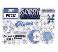 A5 Sticker Sheet Pisces Vinyl Stickers - Blue Zodiac Star Sign Horoscope Traits Stars Groovy Astrology Girls Women Aesthetic #81871