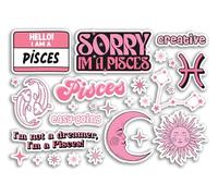 A5 Sticker Sheet Pisces Vinyl Stickers - Pink Zodiac Star Sign Horoscope Traits Stars Groovy Astrology Girls Women Aesthetic #81870