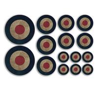 A5 Sticker Sheet RAF Roundel Vinyl Stickers - Dark Rustic Grunge Mod Air Force Target Project Plane Aircraft Army Travel Craft Model #81526