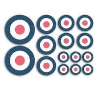 A5 Sticker Sheet RAF Roundel Vinyl Stickers - Pastel Mod Air Force Target Project Plane Aircraft Army Travel Craft Model Scrapbook #81524