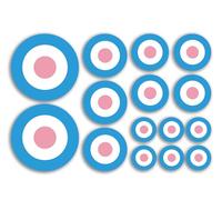 A5 Sticker Sheet RAF Roundel Vinyl Stickers - Pink Mod Air Force Target Project Plane Aircraft Army Travel Craft Model Scrapbook #81525
