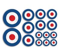 A5 Sticker Sheet RAF Roundel Vinyl Stickers - Wood Effect Mod Air Force Target Military Plane Aircraft Army Travel Craft Model #81528