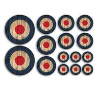 A5 Sticker Sheet RAF Roundel Vinyl Stickers - Wood Plank Effect Mod Air Force Target Military Plane Aircraft Army Travel Craft Model #81529