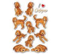 A5 Sticker Sheet Red Cockapoo Vinyl Stickers - Apricot Dogs Puppy Cavapoo Pets Breed Animals Scrapbooking Label Girls Boys Aesthetic #82968
