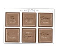 A5 Sticker Sheet Rustic Tea Coffee Sugar Labels Vinyl Stickers - Modern Pantry Kitchen Home Simple Organisation Container Jar Label #83089