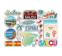A5 Sticker Sheet Salou Landmarks Vinyl Stickers - Spanish Spain Summer Art City Map Stamp Skyline Travel Holiday Culture Aesthetic #80088
