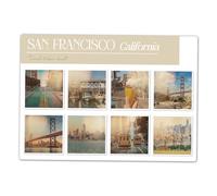 A5 Sticker Sheet San Francisco Vinyl Stickers - California Landmarks Culture Vintage Photos City Travel Holiday Aesthetic Scrapbook #83117