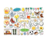 A5 Sticker Sheet Spring Vinyl Stickers - Flower Seasons Seasonal Easter Animals March April May Showers Holiday Scrapbook #83701