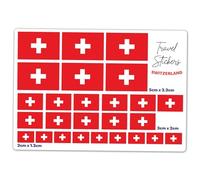 A5 Sticker Sheet Switzerland Flag Vinyl Stickers - Swiss Travel Holiday World Geography School Labels Scrapbooking 5cm | 3cm | 2cm #81443