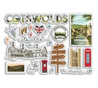 A5 Sticker Sheet The Cotswolds Vinyl Stickers - National Park Stamp Mountains Skyline Travel Holiday GB UK England Scrapbook #81986