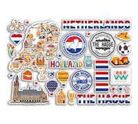 A5 Sticker Sheet The Hague Landmarks Vinyl Stickers - Netherlands Dutch Stamps Skyline Flag Travel Holiday City Scrapbook Aesthetic #80473
