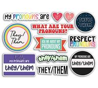 A5 Sticker Sheet They/Them Pronouns Vinyl Stickers - They Them Pride Gender Identify LGBTQ Respect Ask Me Label Friend Scrapbook #79127