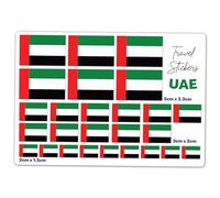 A5 Sticker Sheet United Arab Emirates Flag Vinyl Stickers - UAE Travel Holiday Geography School Labels Scrapbooking 5cm | 3cm | 2cm #81497