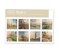 A5 Sticker Sheet Venice Vinyl Stickers - Italy Italian Landmarks Culture Vintage Photos City Travel Holiday Aesthetic Scrapbook #83108