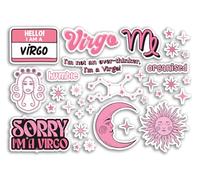 A5 Sticker Sheet Virgo Vinyl Stickers - Pink Zodiac Star Sign Horoscope Traits Stars Groovy Astrology Girls Women Aesthetic #81858