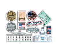 A5 Sticker Sheet Washington DC Vinyl Stickers - America USA Capital White House Holiday Travel #78498