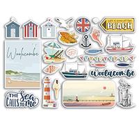 A5 Sticker Sheet Woolacombe Vinyl Stickers - Beach Seaside British England Coast Sea Ocean Boat Flag Travel Holiday Scrapbook Gift Aesthetic #79094