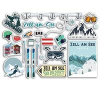 A5 Sticker Sheet Zell Am See Vinyl Stickers - Austria Austrian Ski Resort Mountains Snowboard Holiday Flag Travel Snow Sports Luggage Scrapbooking #79063