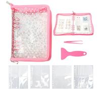A5 Sticker Storage Binder with Zipper, Sticker Organizer Album with 1/2/4 Pockets Sleeves for 150+ Stickers, with Tweezer & Scraper, Clear Journaling Supplies Collection Book
